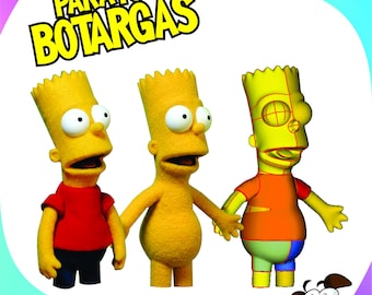 Modello di Bart Simpson da realizzare in schiuma, burattino teatrale