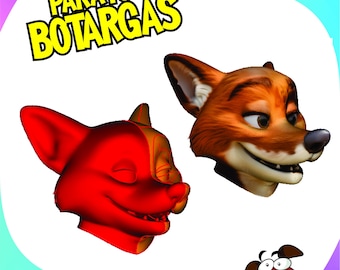 Modello della testa di Nick Wilde da realizzare in schiuma, stile Botarga
