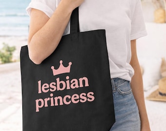 Lesbian Princess Tote Bag, Femme Sapphic Pride Bag