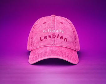 Culturally Lesbian Embroidered Hat - Minimalist Pride Cap - Lesbian Gifts