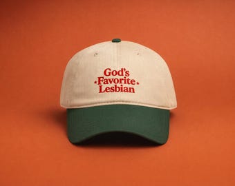 Gods Favorite Lesbian Baseball Hat, Queer Pride Dad Cap, WLW Lesbian Gift