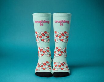 RN Socks - Anatomical Heart Crew Socks - Nursing Student Gift - Cardiology Medical Apparel