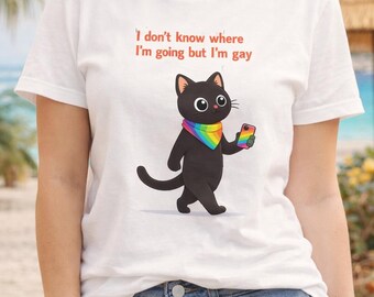 Gay T-shirt: Queer Lost Cat Pride Tee