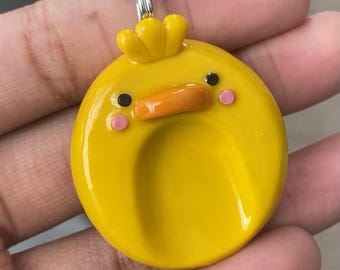 Chick Worry Stone Keychain Pocket Comfort Token Anxiety Relief Fidget Handmade Animal Gift