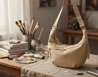 Nylon Dumpling Shoulder Crossbody Bag Urban Casual Zipper Lightweight Large Daily Carry Style