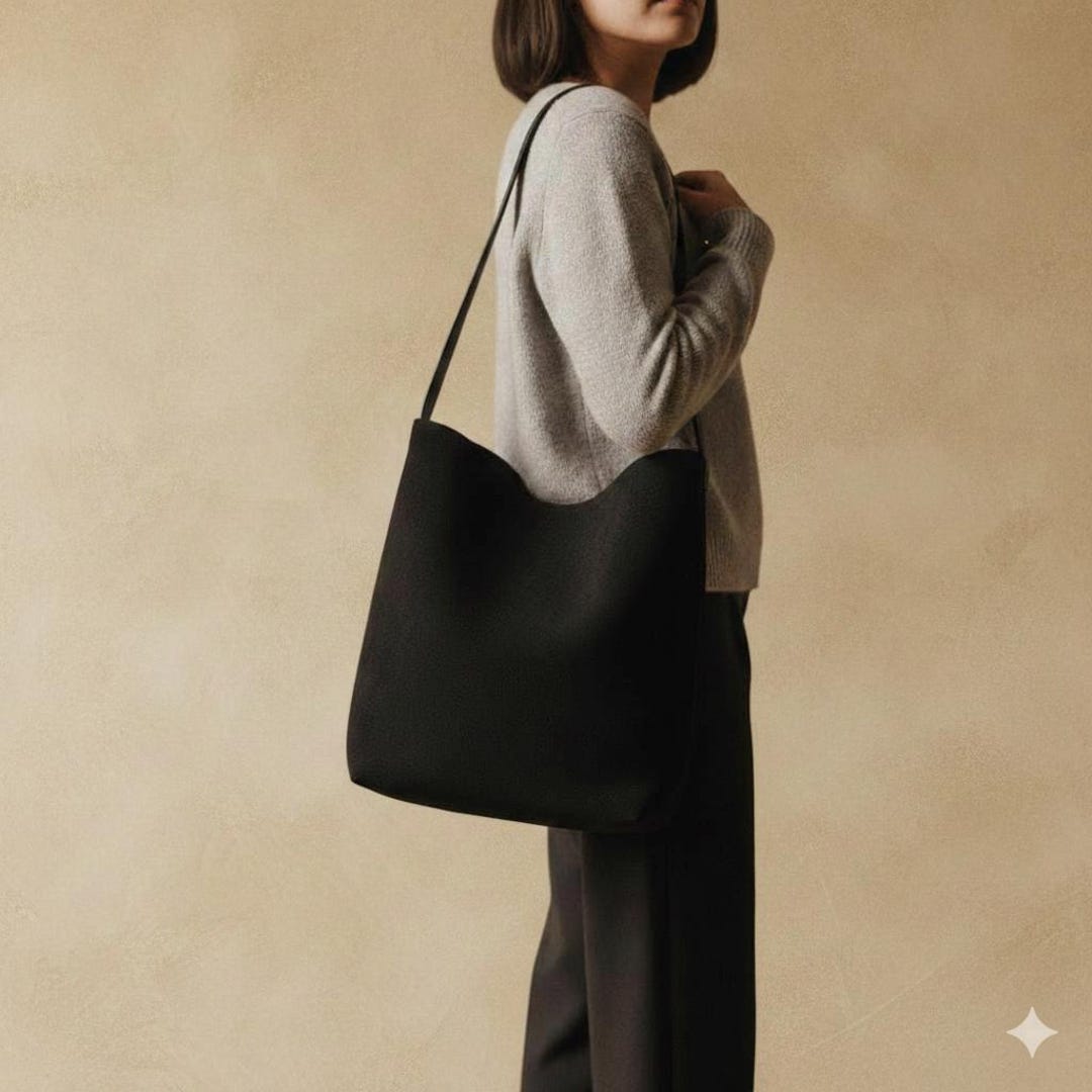 Soft Shell Totes Minimalist Suede Bucket Tote Soft Leather Shoulder Bag Modern Everyday ...