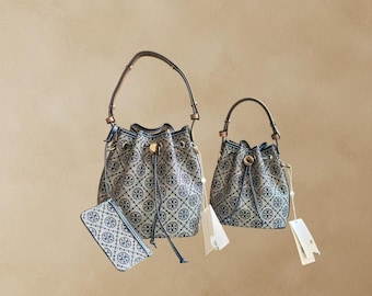 Floral Bucket Bag | Embroidered Canvas Boho | Ethnic Purse Gift | Folk Style Shoulder | Artisan Accessory