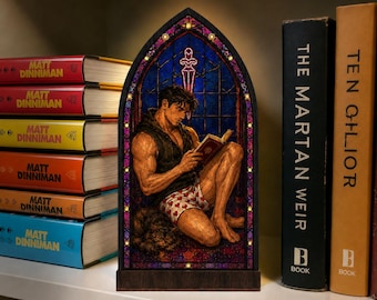 Dungeon Crawler Carl Book Nook, Carl Reading Suncatcher Candle Holder, DCC LitRPG Fantasy Bookshelf Decor, Reading Nook Book Lover Gift