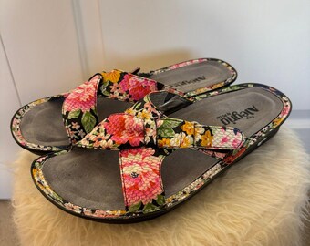 Alegria Vio-725 Womens Multicolored Slide Open Toe  Sandals Shoes size 41