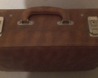 Vintage faux leather suitcase, great condition