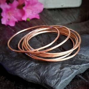 BRONZE BANGLE Bracelets | Hellenistic Classic Hammered Bronze Bangle Bracelets | 12 Gauge Medium Weight Bangles