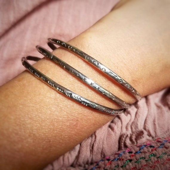 Tribal silver best sale bangles