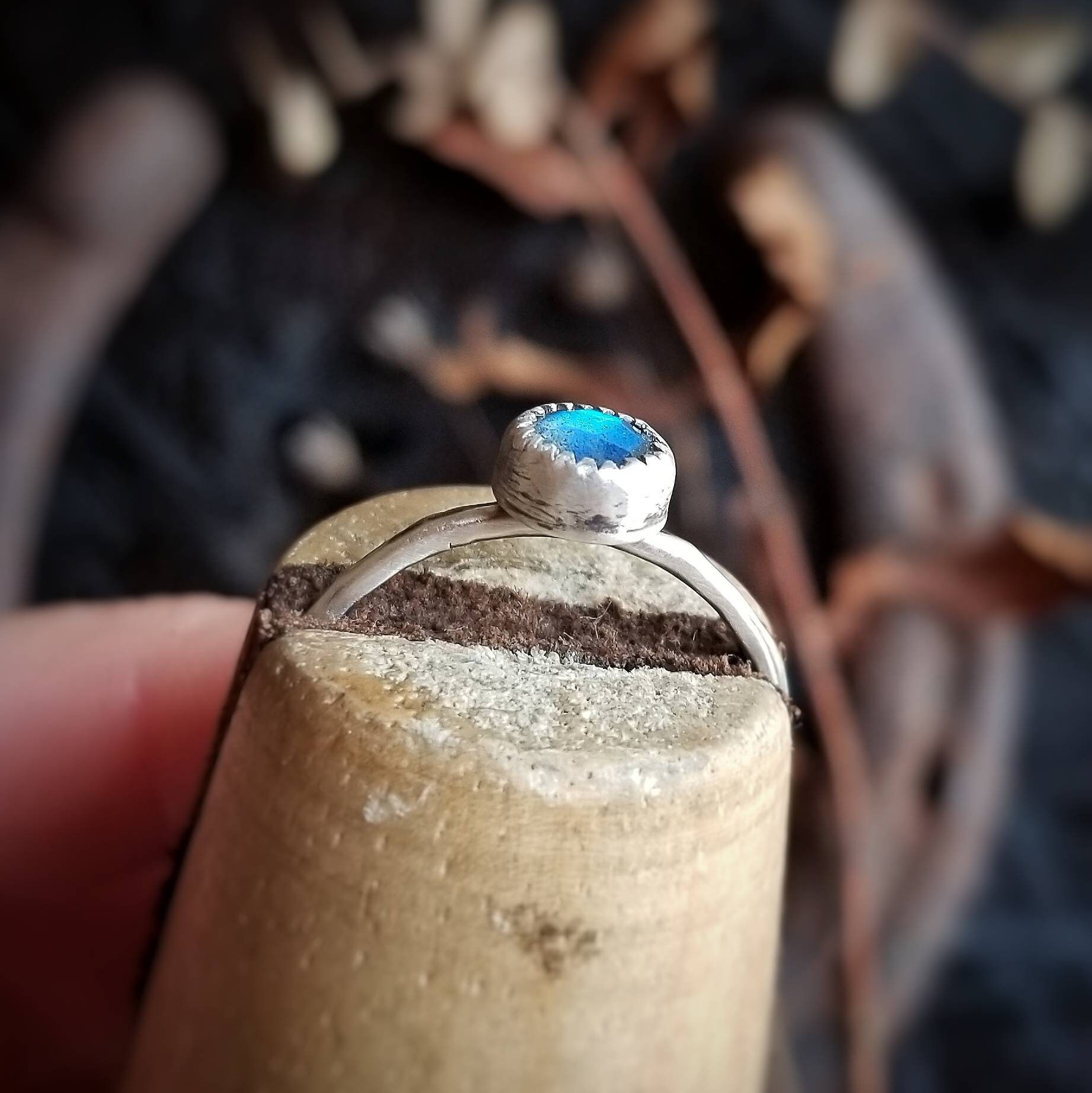 LABRADORITE Sterling Silver Ring Stack | Aurora Borealis Stone | 925 ...