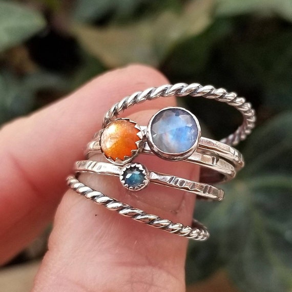 Sunstone moonstone ring deals