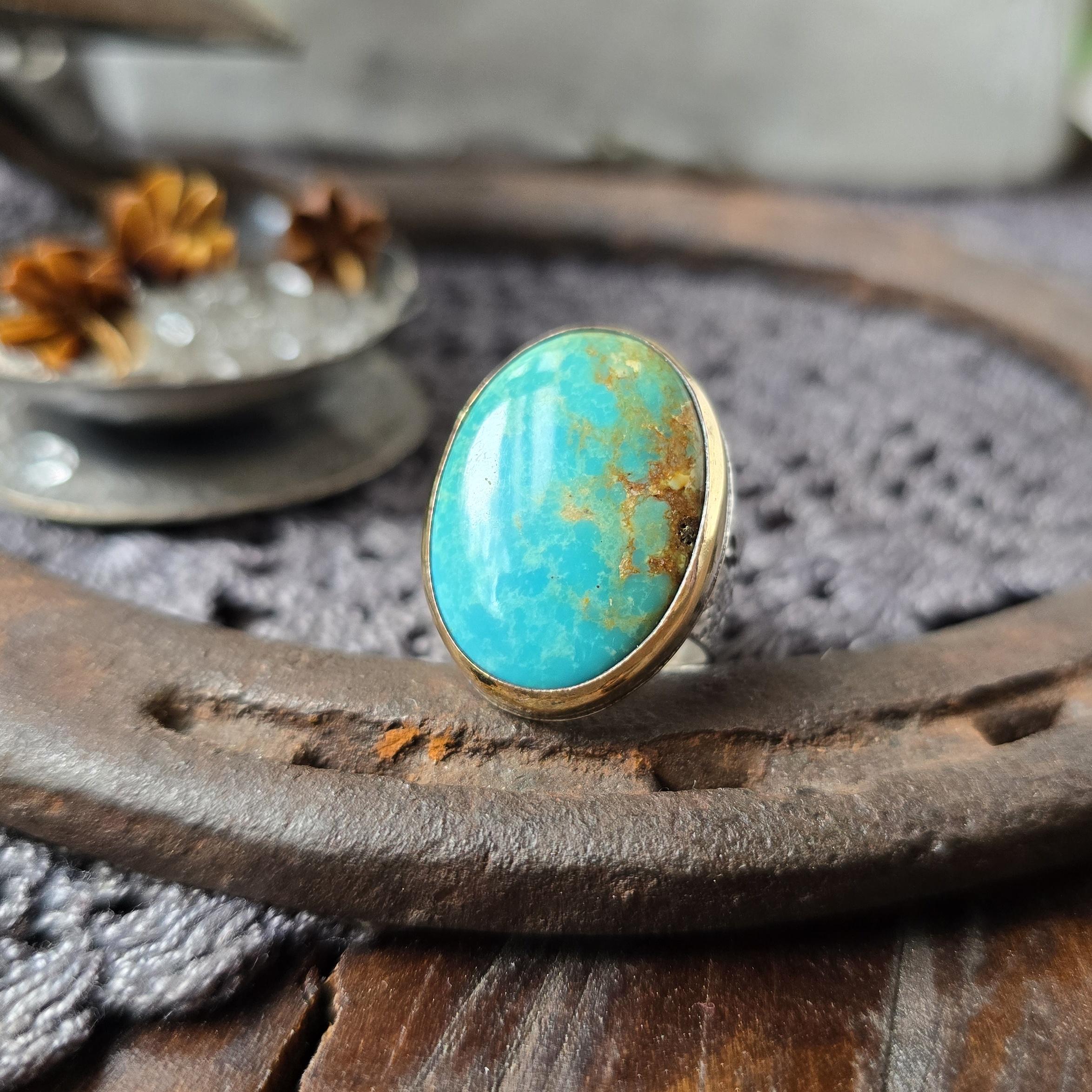 TURQUOISE Ring | Genuine Kingman Arizona Turquoise Large Mixed