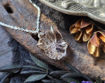 Collana AMETRINA / Collana di cristallo di ametista e citrino / Collana di ametrina naturale estratta dalla terra, riempita d'oro 14k o in argento sterling 925