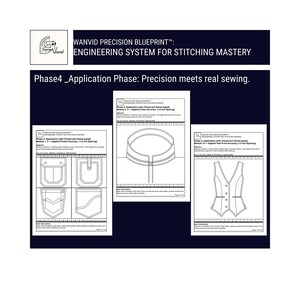 May include: A dark blue graphic with the text "WANVID PRECISION BLUEPRINT: ENGINEERING SYSTEM FOR STITCHING MASTERY" and "Phase4_Application Phase: Precision meets real sewing." The image includes detailed sewing diagrams.