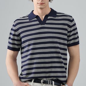 Striped Polo Shirt | Casual Loose Fit Top | Daily Wear | Minimal Streetwear Style

Striped polo shirt with relaxed short sleeve minimal streetwear style