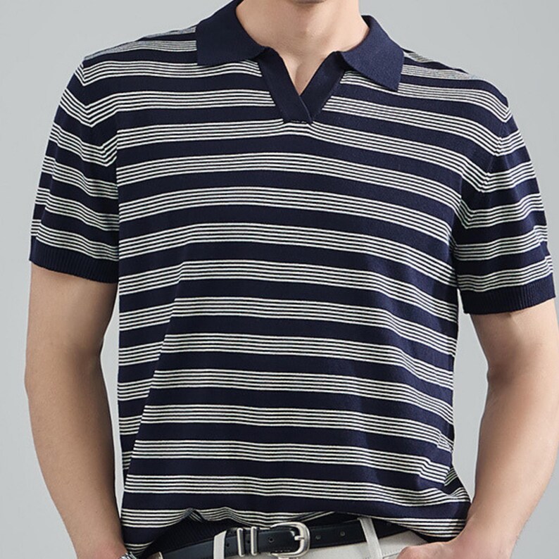 Striped Polo Shirt | Casual Loose Fit Top | Daily Wear | Minimal Streetwear Style

Striped polo shirt with relaxed short sleeve minimal streetwear style
