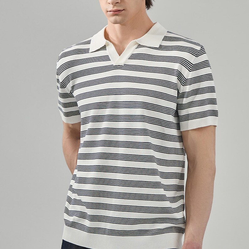 Striped Polo Shirt | Casual Loose Fit Top | Daily Wear | Minimal Streetwear Style

Striped polo shirt with relaxed short sleeve minimal streetwear style