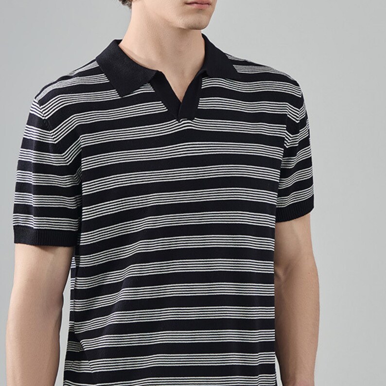 Striped Polo Shirt | Casual Loose Fit Top | Daily Wear | Minimal Streetwear Style

Striped polo shirt with relaxed short sleeve minimal streetwear style