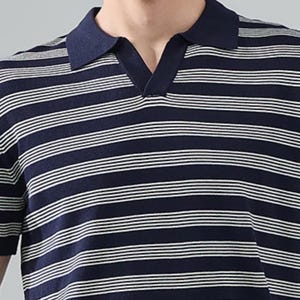 Striped Polo Shirt | Casual Loose Fit Top | Daily Wear | Minimal Streetwear Style

Striped polo shirt with relaxed short sleeve minimal streetwear style