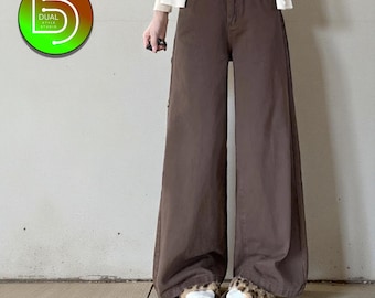 Wijde spijkerbroek | Wijde pijpen, hoge taille | Dagelijkse kleding | Y2K streetwear-stijl
