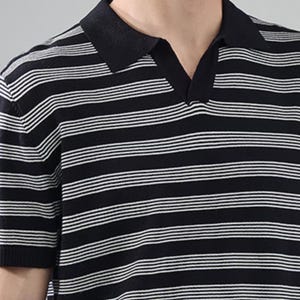 Striped Polo Shirt | Casual Loose Fit Top | Daily Wear | Minimal Streetwear Style

Striped polo shirt with relaxed short sleeve minimal streetwear style