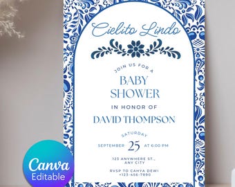 Editable Cielito Lindo Invitation, Cielito Lindo Baby Shower Invitation, Mexican Baby Shower Invitation, Papel Picado Invitation