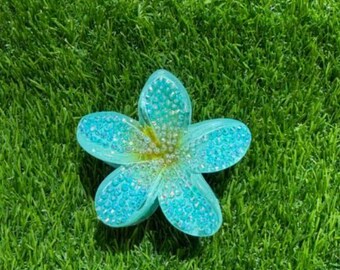 Bedazzled Hibiscus Claw Clips - Etsy