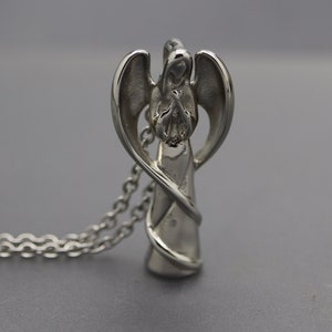 Ängelminnesgåva, Ängelurnahalsband, Kristen sorg, Änglavingarhänge, Kremeringsmedaljong för aska, Minnessak av mänsklig aska, Kremeringsaska bild 1