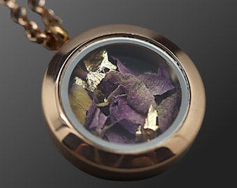 Dried Flower Gift, Dried Wedding Flowers, Preserved Flower Necklace, Funeral Flower Keepsake, Funeral Flower Ornament, Memorial Flower Jewel