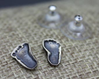 Footprint Jewelry, Footprint Earring, Mom Earring, Mommy Jewelry, Foot print, Silver Footprint, Memorial Jewelry, Baby Foot, Push Present