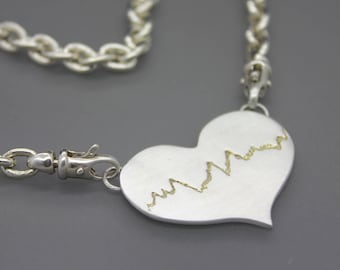 Actual Heartbeat Necklace, Custom Pulse Bar, Your Baby's Heartbeat Necklace, Personalized Actual Heartbeat Jewelry, Custom Pulsebar, EKG