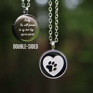 Paw Print Urn Necklace, Engraved Cremation Urn Necklace, Pet Cremation Charms, Engraved Memorial, Loss of Pet Gift, Grief Gift, Dog Urn for