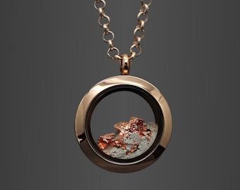 Urn Necklace for Human Ashes, Rose Gold Cremation Jewelry, Ashes Necklace for Men, Glass Shaker Locket, Glass Cremation Pendant, Loss