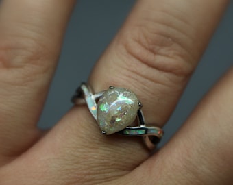 Opal Cremation Ring, Cremation Ring Band, Cremation Rings for Women, Cremation Jewelry Ashes, Urn Ring, Cremation Ring for Ashes, Loss of
