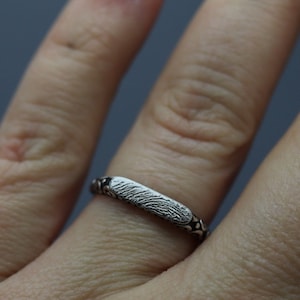 Fingerprint Jewelry Sterling Silver, Fingerprint Ring Her, Fingerprint Jewelry Memorial, Engraved Ring Silver, Handwriting Jewelry, Gift for