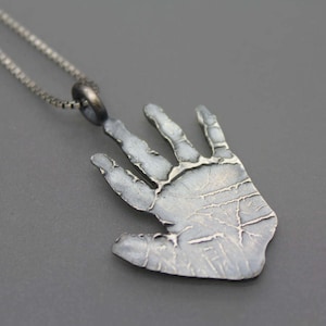 Fingerprint Jewelry, Handprint Necklace, Mom Necklace, Gift For Mom, Handprint Jewelry, Baby Handprint, Memorial Jewelry, Hand Print