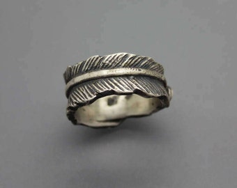 Feather Ring, Sterling Ring, Cremation Ring, Cremation Jewelry, Silver Cremation Jewelry, Memorial Ring, Memorial Jewelry, Ring with ash