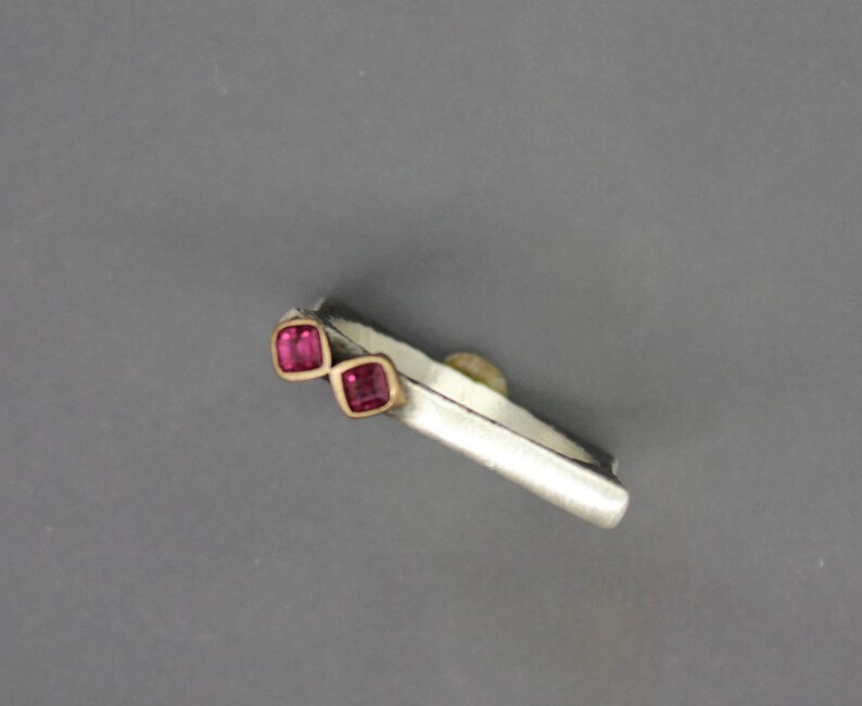 July Birthstone Freeform Ring Stack Ring July Ring Unique Ring Sterling Ring Ruby Ring Square Ring Ruby Jewelry Silver Ring