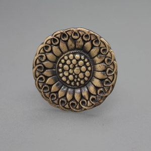 Sunflower Ring, Sunflower Jewelry, Bronze Ring, Adjustable Ring, Bronze Jewelry, Adjustable Bronze Ring, Flower Ring, Flower Jewelry