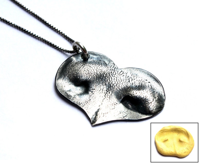 Custom Dog Nose Necklace Memorial Paw Print Necklace Dog Etsy