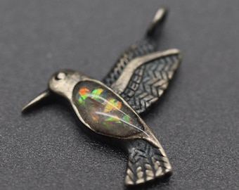 Regalo de duelo, collar con urna de plata, regalo conmemorativo de colibrí, collar de cenizas, regalo por pérdida, collar de duelo, colgante de cremación, pérdida de mascota