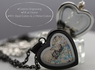 Collana Urna A Forma Di Cuore In Acciaio Inox 316L – Gioielli Per Ceneri Umane O Animali – Catena 50+5 Cm, Con Kit Di Riempimento, Confezione Regalo