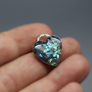 Herzförmige Halskette zur Erinnerung an verstorbene Haustiere, Anhänger aus dichroitischer Folie, Silberne Herzkette, Schmuck zur Erinnerung an verstorbene Haustiere, Aschekette, Trauerschmuck Bild 6
