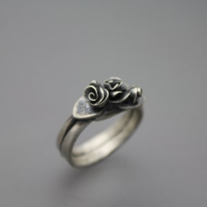 Silver Rose Ring, Silver Bouquet Ring, Rose Jewelry, Silver Rose, Rose Garden Ring, Rose Garden Jewelry, Bouquet Ring, Flower Jewelry