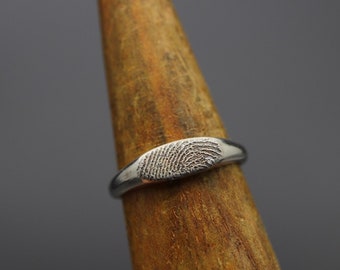 Fingerprint Jewelry Sterling Silver, Fingerprint Ring Her, Fingerprint Jewelry Memorial, Engraved Ring Silver, Handwriting Jewelry, Gift for