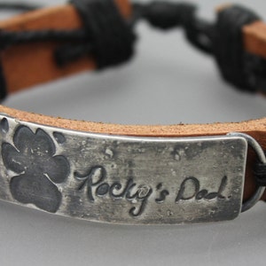 Personalized Pet Cremation Bracelet Men, Ashes Keepsake For Men, Dog Memorial Gift, Custom Pet Loss Gifts, Pet Memorial Jewelry, Paw Print