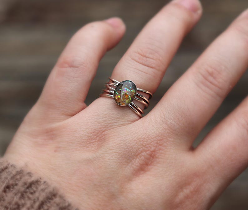 Cremation Ring Band, Multi Band Rings, Cremation Jewelry Ashes, Silver Cremation Jewelry, Urn Ring, Cremation Ring for Ashes, Urn Jewelry image 4
